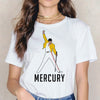 Freddie Mercury t shirt Ullzang tshirt women female hip hop new t-shirt ulzzang Queen Band aesthetic summer Casual femme Graphic