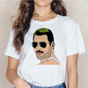 Freddie Mercury t shirt Ullzang tshirt women female hip hop new t-shirt ulzzang Queen Band aesthetic summer Casual femme Graphic